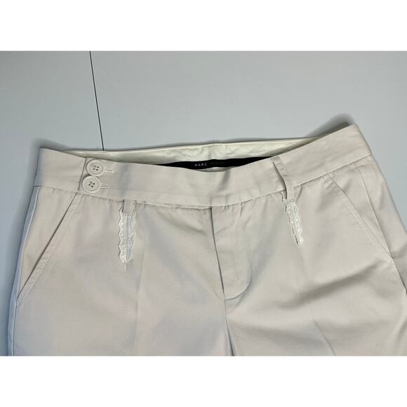Marc Jacobs White High Rise Straight Leg Pants Embroidered Accent Office 8 - Picture 4 of 8